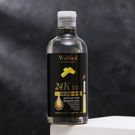 Professional shampoo against dandruff and hair loss with gold and keratin 500 ml-1