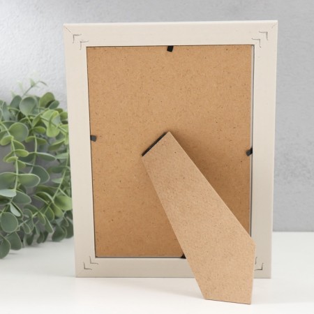 Photo frame plastic 13x18 cm "Rombs. Texture of the tree" White 21.5x16.5 cm-4