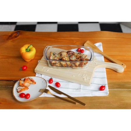Form made of heat -resistant glass for baking and baking rectangular shade "Cupcake", 1.5 l, 27 × 14 × 7 cm-7
