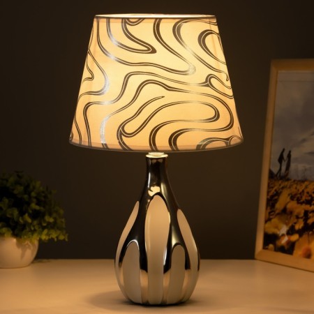Julie table lamp E14 40W white silver 22x22x37cm Risalux-1