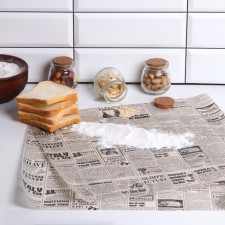 Бумага упаковочная "Газета", бежевая, жиростойкая, с парафином 39 х 39 см