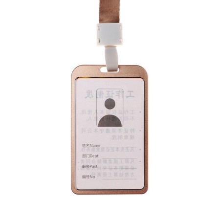 Badege-Karman Vertical (external 98 x 58mm), internal 85 x 54mm, metal, gold, tape 40cm-1