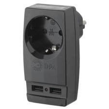 SPARTIC ERICE SP-1E-USB-B Rosetta + 2 USB Electric Era with a ground 16a black