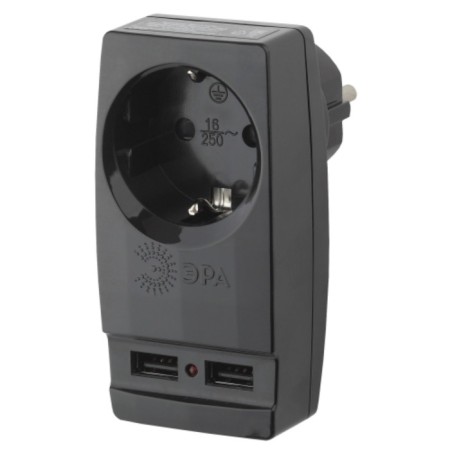 SPARTIC ERICE SP-1E-USB-B Rosetta + 2 USB Electric Era with a ground 16a black