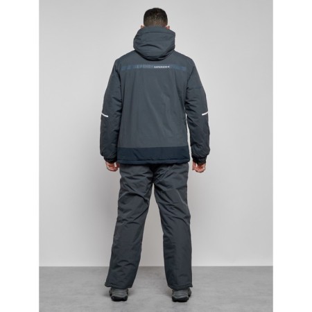 Ski costume male winter, size 50, dark gray color-3