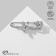 Pin "Flowers" duet, 6.5 cm, white color in silver