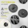 A set of buttons on the leg, d = 21.5 mm, 5 pcs, black/silver color