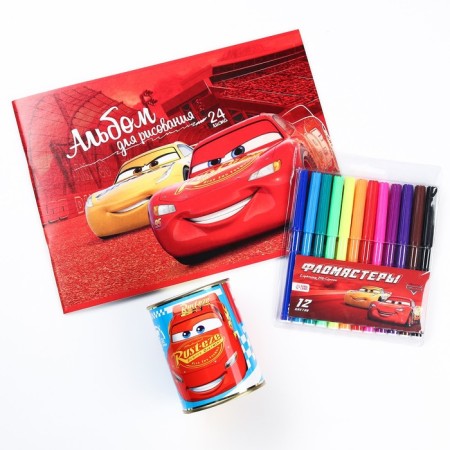 Gift set for a first grader, 10 items, cars-3