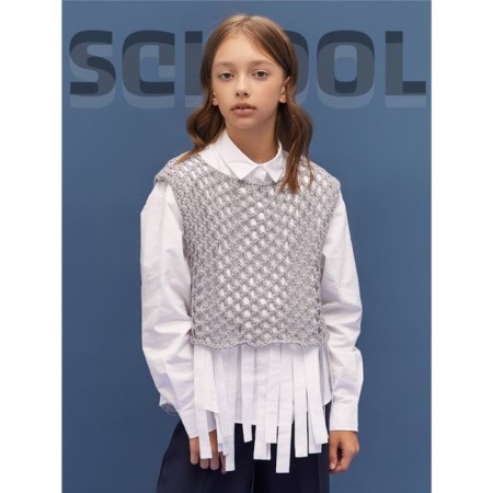 Knitted children's vests Amarobaby Mesh, height 128 cm, color gray color-5