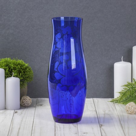 VAZ S-64 H 260 mm. from blue glass (manual painting) Fig. No. 15 (Bel.)-1