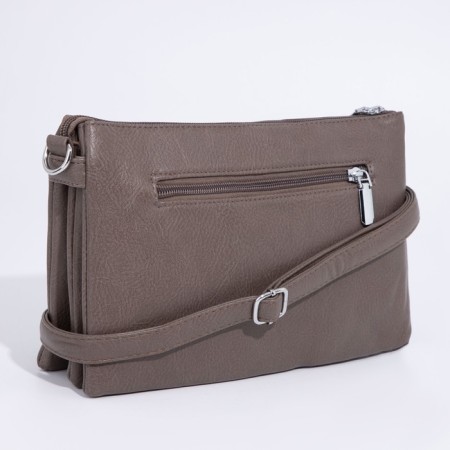 Bag Cross-Bodi with a zipper, khaki color-1