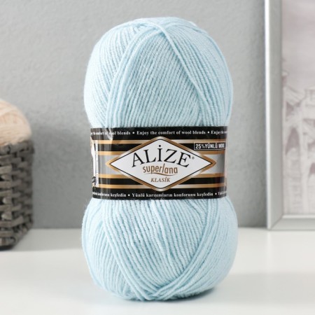 Yarn "Superlana Klasik" 25% wool, 75% acrylic 280m/100g (514 winter sky)