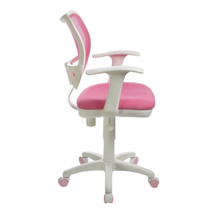 A chair bureaucrat, with armrests, pink, back mesh, white plastic, ch-w797/pk/TW-13A-2