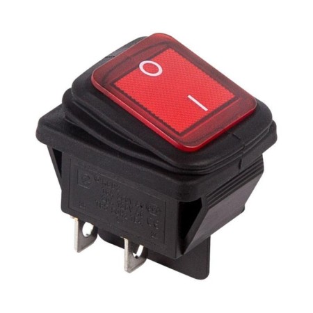REXANT CLOSION REXANT 36-2361, 250 V, 15 A, ON -OFF, 4C, Red, with backlight