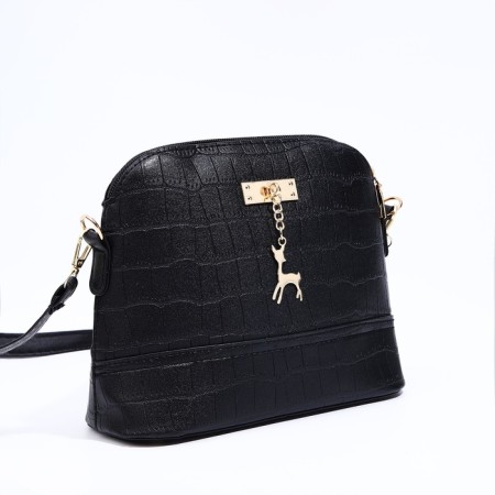 Bag Cross-Bodi with a zipper, black color-2