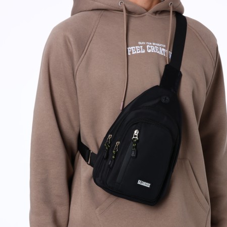 Backpack-sling, 17*8*30 cm, 2 lightning departure, 1 n/k, black-7