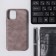 Luazon cover for iPhone 11 Pro, with a compartment for cards, leatherette, brown