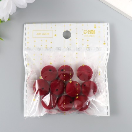 Beads for creativity velvet spraying "Rubin wine" set 10 pcs d = 1.4 cm-3