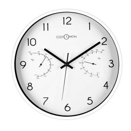 Watch wall "Solomon", smooth move, D-30 cm, thermometer, hygrometer-3