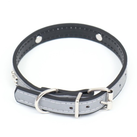 A collar with bones reflective, 37 x 1.3 cm, Osh 26-33, black-1