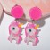 Clips children's “chosen” fairy tale, unicorn with a flower, pink color