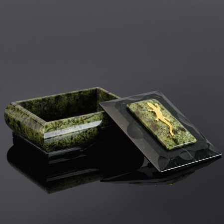 The box "Lizard", 11.5x9x5.5 cm, natural stone, coil-1