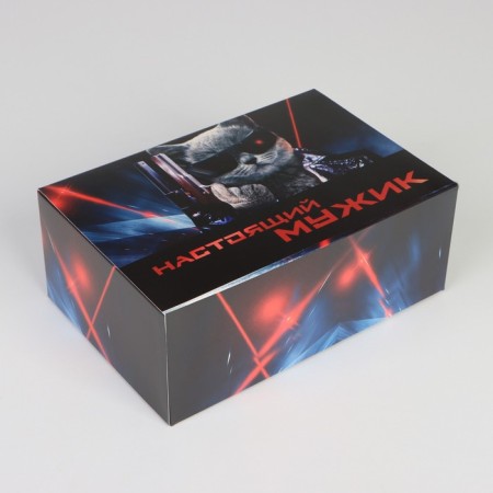 Box Gift team, packaging, “real man”, 18 x 12 x 8 cm
