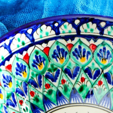 Rishtan ceramics "flowers" 15 cm, small, blue-3