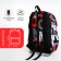 School backpack from textiles on lightning, 3 pockets, red color