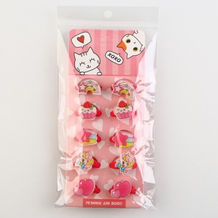 Hair gum children's “kittens”, 10 pcs, rh elastic 1.5 x 1.5 x 1 cm-5