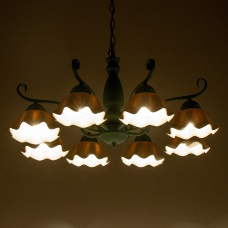 Luracia chandelier 8he27 40W green-white 88x88x37-72 cm Bayerlux-11