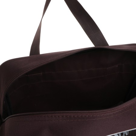 Road bag on wheels, a long belt, with an increase, an outer pocket, brown color-4