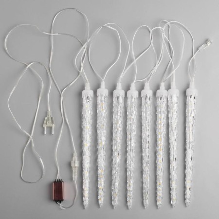 Garland “icicles rhyflated” 2.5 × 0.3 m, IP65, transparent thread, 192 LED, glow yellow with a drain effect, 12 V-3