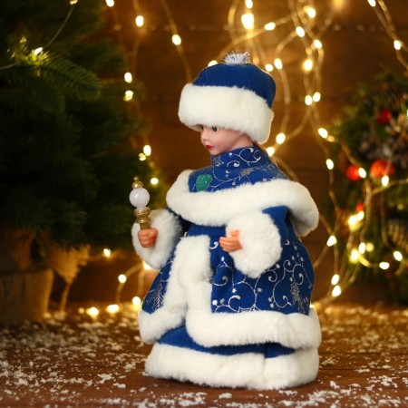 Snow Maiden "in a blue fur coat with a heart" moves, 30 cm-7