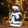 Snow Maiden "in a blue fur coat with a heart" moves, 30 cm