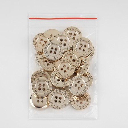 Button, 4 punctures, d = 18 mm, gold color-3