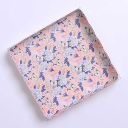 Cookie box, confectionery packaging with PVC lid, “live a dream”, 13 x 13 x 3 cm-4