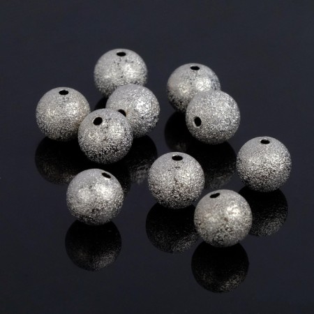 Crimp (clamping bead) SM-434-5 (set 10 pcs.), 10 mm, color silver