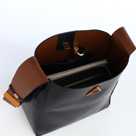 Women's bag on the Textura screw castle, small size, black color-7