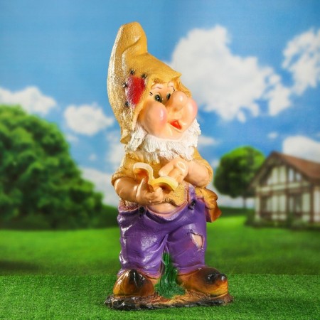 Garden figure "Dwarf with a book", 30x28x70 cm-6