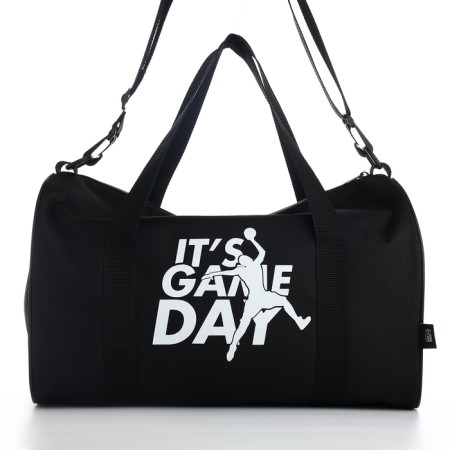 Sports bag with lightning, long belt, black color-4