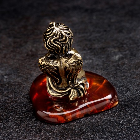 Souvenir "Angel with wings", brass, amber-2