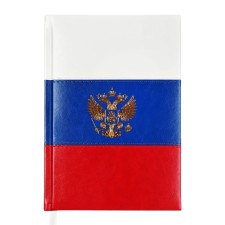 Dated diary 2025, Devente. Flag, a5 168 sheets, a solid cover of leatherette with foam, foil embossing, perforation, liesse, block 70 g/m2