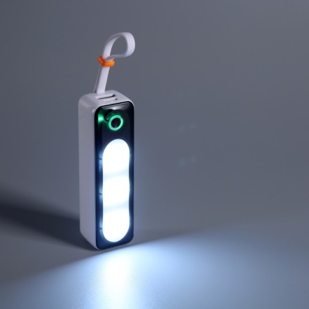External battery DX151, 5000 mAh, USB, Type-C, Type-C cable, lantern, white-9