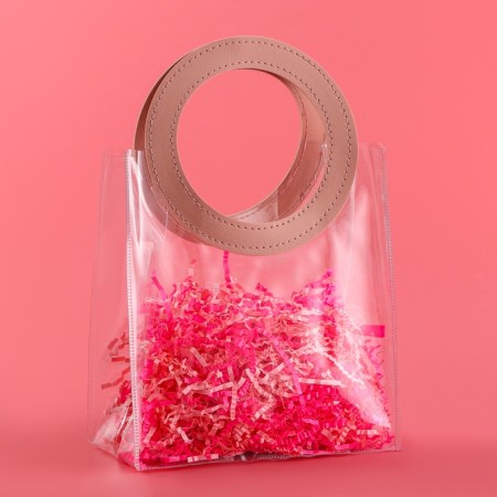 Gift package from PVC, pink, 20 x 18 x 10 cm