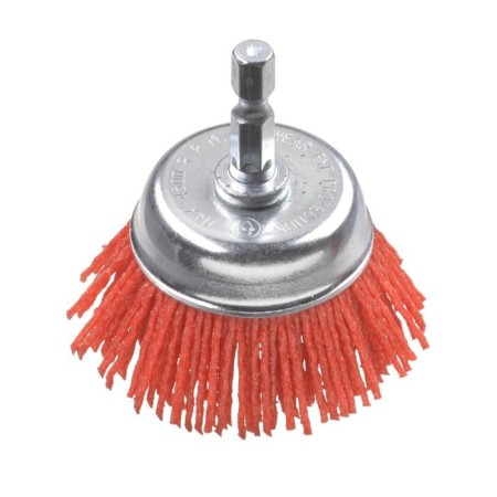 Cup brush for a KWB drill, d = 50 mm, the shank d = 6 mm, stiff, nylon with aluminum oxide