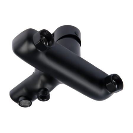 ACCOONA A63207F bath mixer, single -leaf, pour 158 mm, shower set, black-1