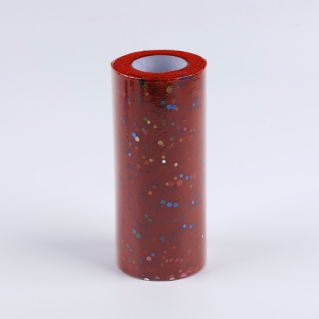 Fatin with multi -colored sparkles, 15 cm, 11 ± 1 g/sq.m, 23 ± 1 m, color red No. 17-2