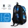 Youth backpack from textiles, 3 pockets, blue color