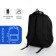 Young backpack from textiles with lightning, 5 pockets, black/blue color